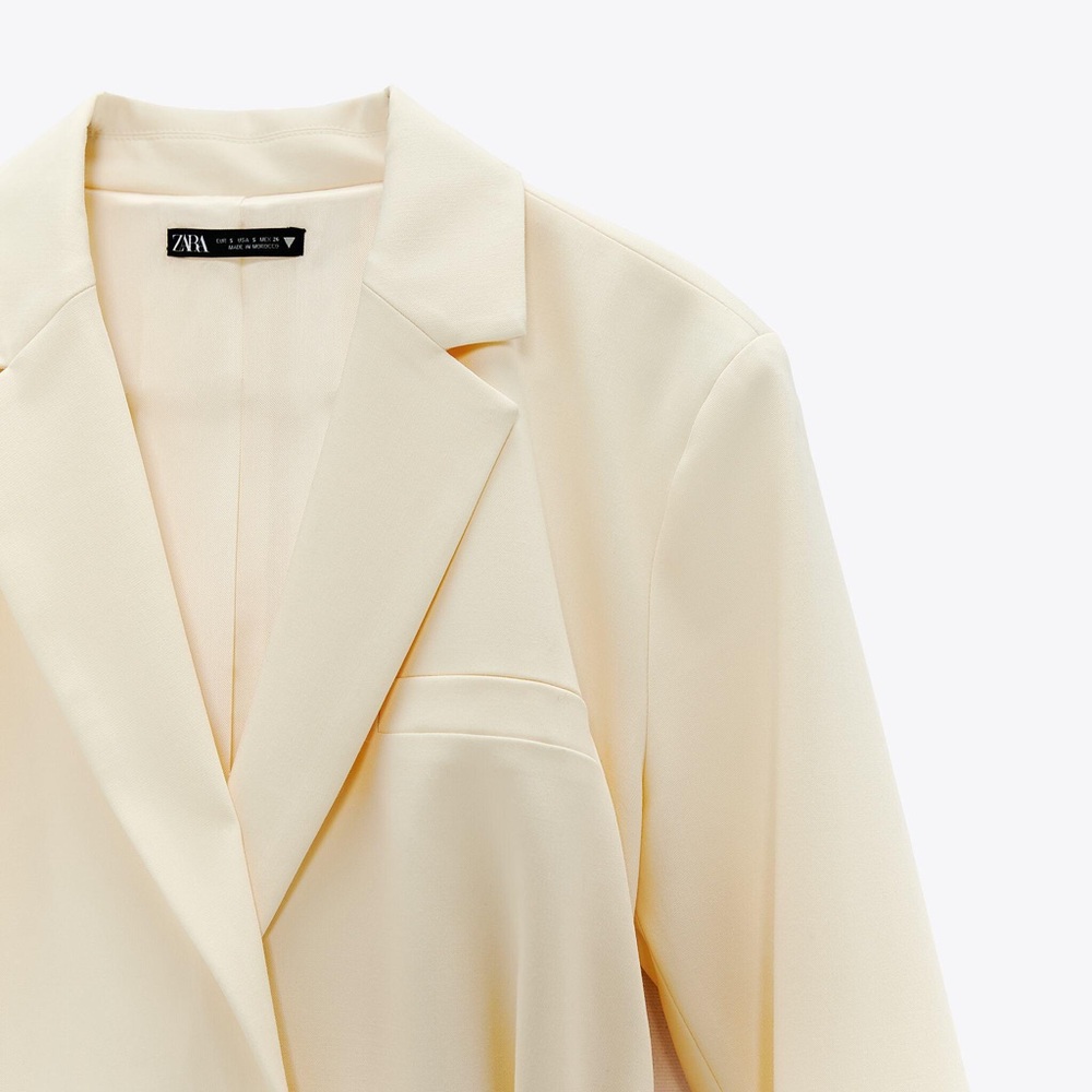 NWT ZARA Blazer Dress Light Yellow M Blogger’s Fav - Picture 10 of 13